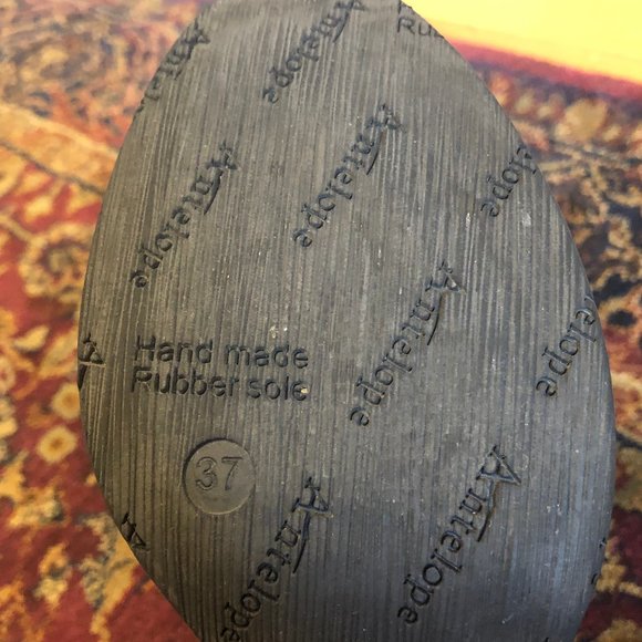 *ANTELOPE* Genuine Leather 903 Hi Banded Block Heel Black Shoes - Size 6.5 - Picture 13 of 16